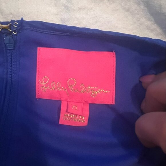 Lilly Pulitzer Avalon Maxi Dress, Size XL, Blue, zipper back, adjustable straps - Picture 6 of 6